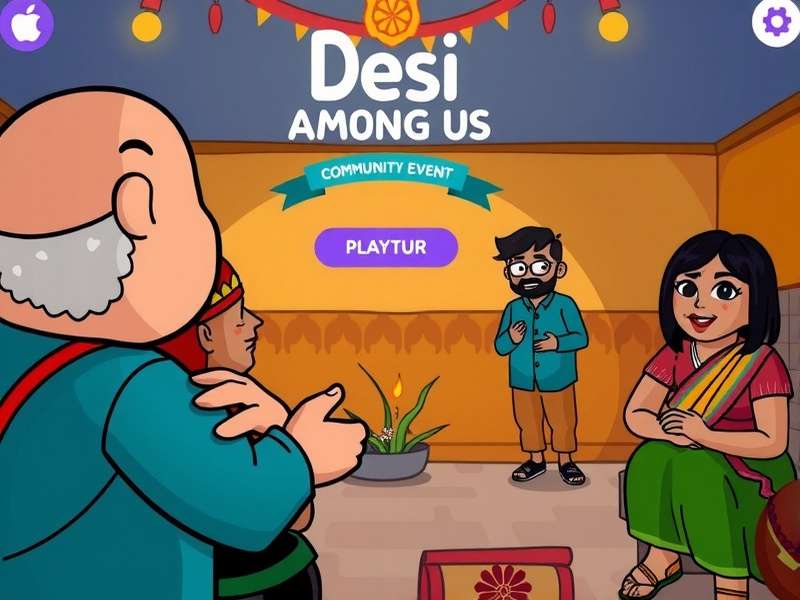 Desi Among Us gameplay screenshot showing Indian cultural elements
